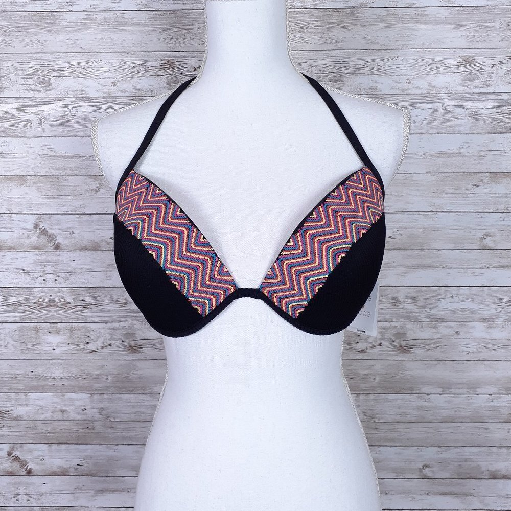 Shade & Shore Bikini Swim Top Light Lift Black 113A